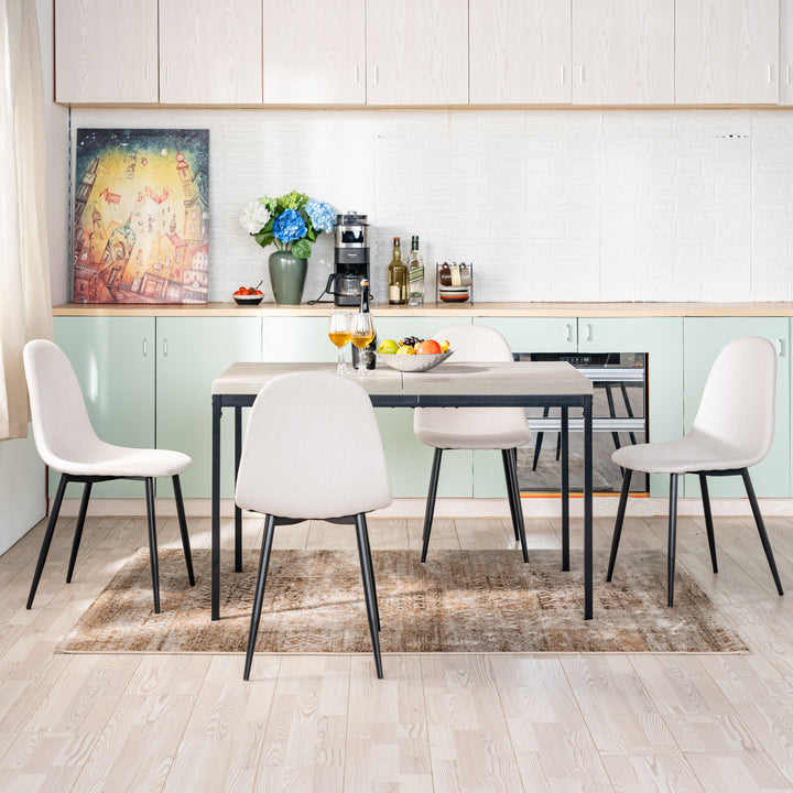 FurnitureR Table à Manger en Bois grainé Gris, Table à Manger de Cuisine, Salle à Manger Salon Table à Manger rectangulaire avec Pieds réglables, 120x70x75cm, Gris