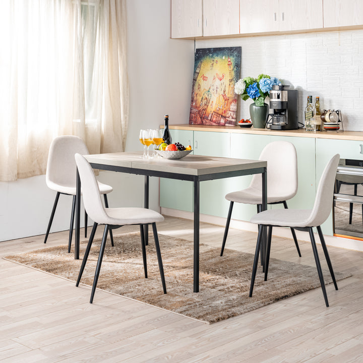 FurnitureR Table à Manger en Bois grainé Gris, Table à Manger de Cuisine, Salle à Manger Salon Table à Manger rectangulaire avec Pieds réglables, 120x70x75cm, Gris
