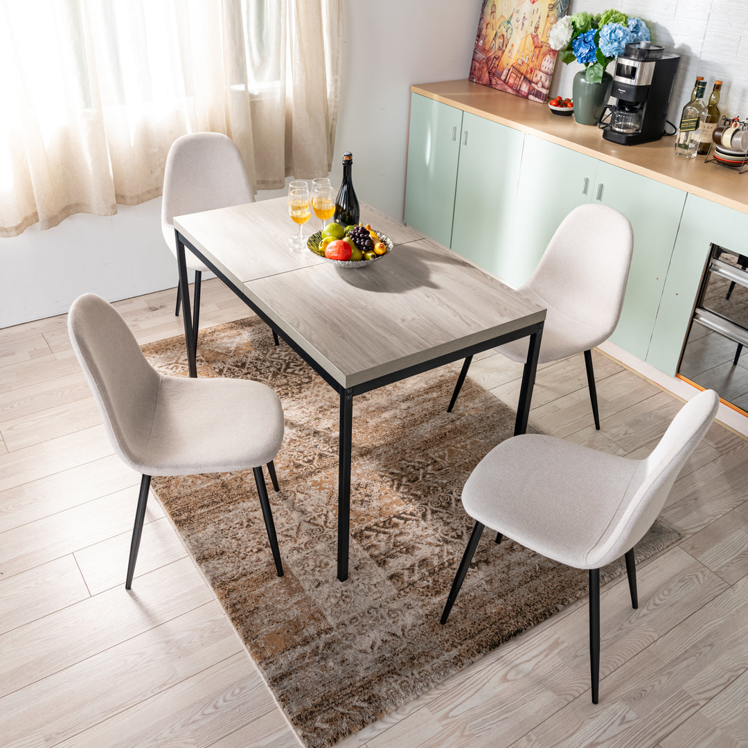 FurnitureR Table à Manger en Bois grainé Gris, Table à Manger de Cuisine, Salle à Manger Salon Table à Manger rectangulaire avec Pieds réglables, 120x70x75cm, Gris