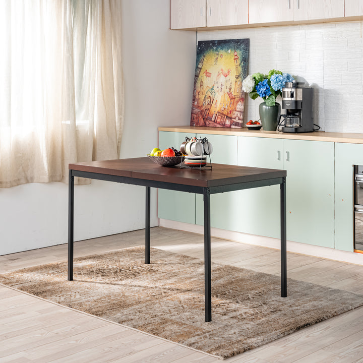 FurnitureR Table à Manger en Bois grainé Gris, Table à Manger de Cuisine, Salle à Manger Salon Table à Manger rectangulaire avec Pieds réglables, 120x70x75cm, Gris