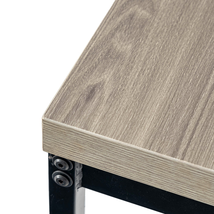 FurnitureR Table à Manger en Bois grainé Gris, Table à Manger de Cuisine, Salle à Manger Salon Table à Manger rectangulaire avec Pieds réglables, 120x70x75cm, Gris