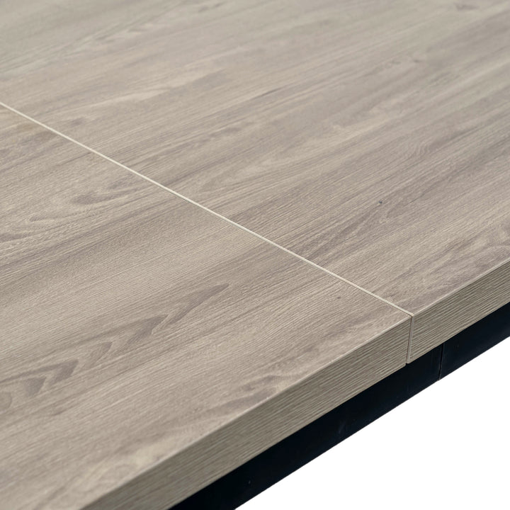FurnitureR Table à Manger en Bois grainé Gris, Table à Manger de Cuisine, Salle à Manger Salon Table à Manger rectangulaire avec Pieds réglables, 120x70x75cm, Gris