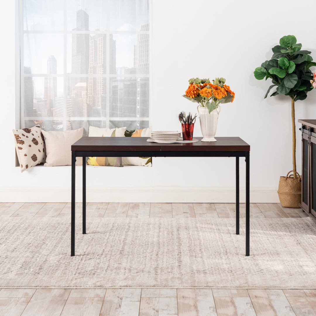 FurnitureR Table à Manger en Bois grainé Gris, Table à Manger de Cuisine, Salle à Manger Salon Table à Manger rectangulaire avec Pieds réglables, 120x70x75cm, Gris