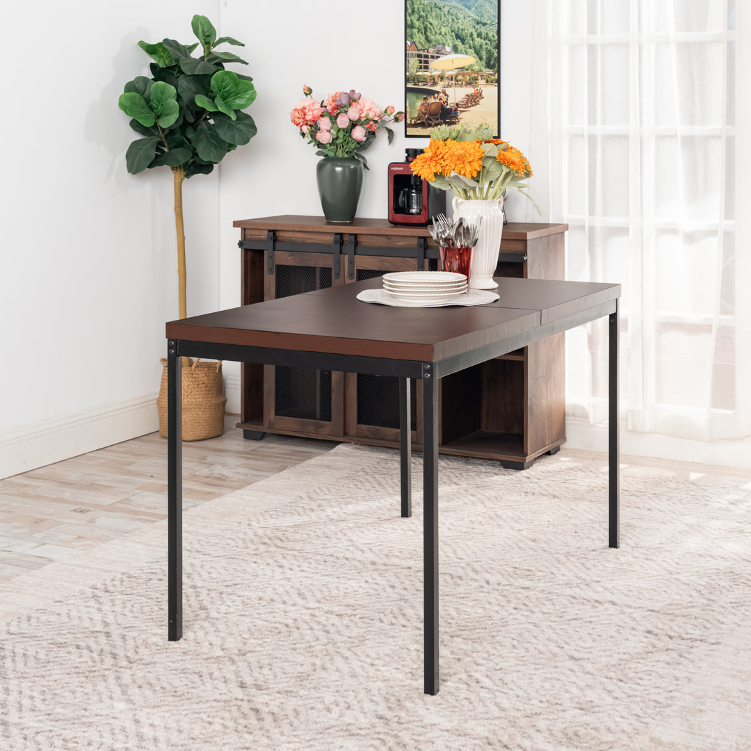 FurnitureR Table à Manger en Bois grainé Gris, Table à Manger de Cuisine, Salle à Manger Salon Table à Manger rectangulaire avec Pieds réglables, 120x70x75cm, Gris