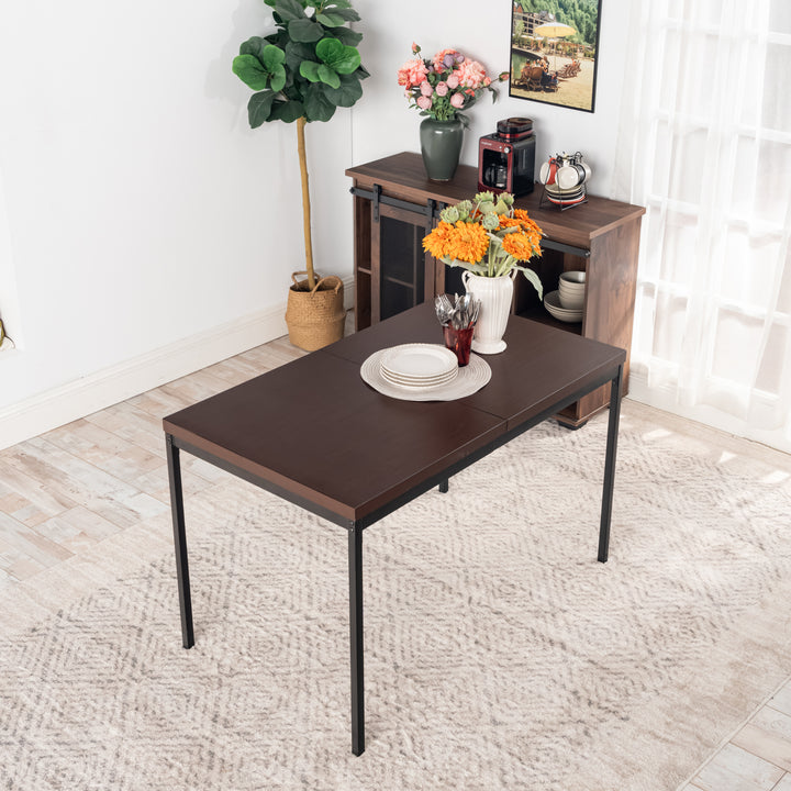 FurnitureR Table à Manger en Bois grainé Gris, Table à Manger de Cuisine, Salle à Manger Salon Table à Manger rectangulaire avec Pieds réglables, 120x70x75cm, Gris