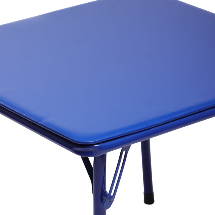 Furniture R 5PCS-Children's Table and Chair Sets, Vibrant Coloured Foldable Upholstered Seats, Portable Metal Base for Bedroom and Daycare Classroom, Playrooms, Easy-Clean Surface, 61x61x50CM