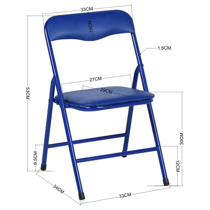 Furniture R 5PCS-Children's Table and Chair Sets, Vibrant Coloured Foldable Upholstered Seats, Portable Metal Base for Bedroom and Daycare Classroom, Playrooms, Easy-Clean Surface, 61x61x50CM
