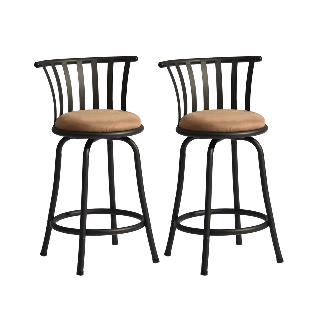 Furniture R Industrial-Chic Upholstery Bar Stool With Rotating Base