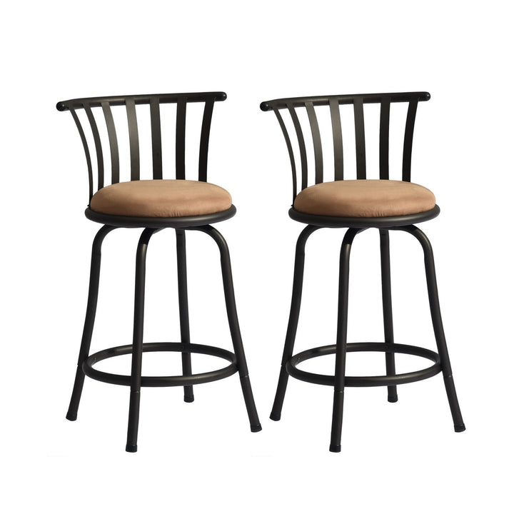 Furniture R Industrial-Chic Upholstery Bar Stool With Rotating Base