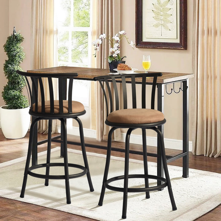 Furniture R Industrial-Chic Upholstery Bar Stool With Rotating Base