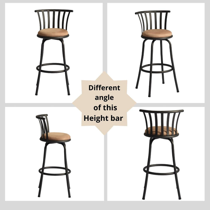 Furniture R Barhocker im Industrie-Chic-Stil mit Polsterung und drehbarem Fuß