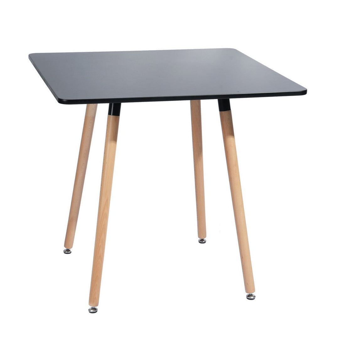 Furniture R Minimalist Square Top  Wooden Leg Dining Table For Small Spaces