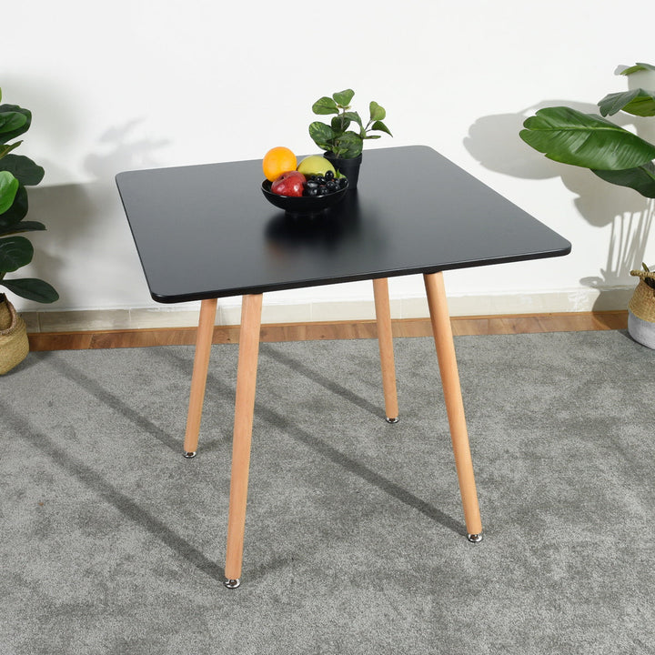 Furniture R Minimalist Square Top  Wooden Leg Dining Table For Small Spaces