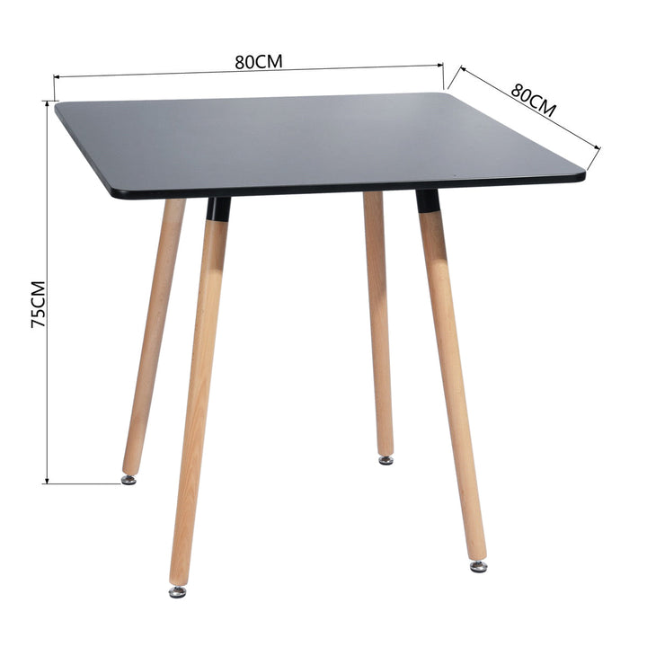 Furniture R Minimalist Square Top  Wooden Leg Dining Table For Small Spaces