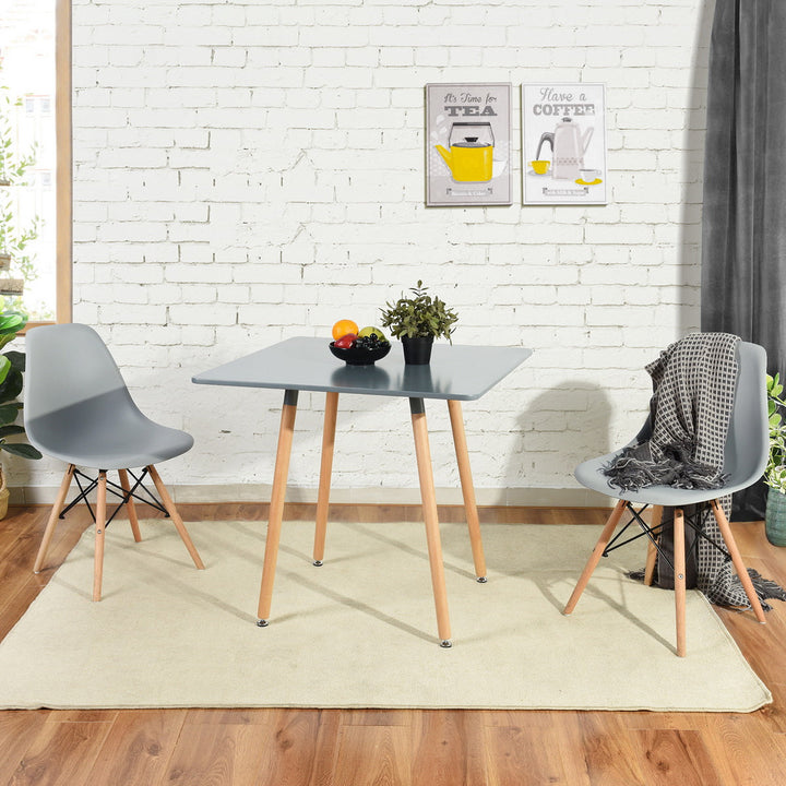 Furniture R Minimalist Square Top  Wooden Leg Dining Table For Small Spaces