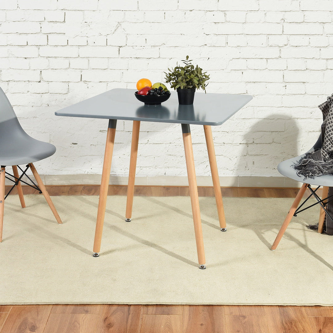 Furniture R Minimalist Square Top  Wooden Leg Dining Table For Small Spaces