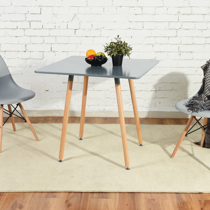 Furniture R Minimalist Square Top  Wooden Leg Dining Table For Small Spaces