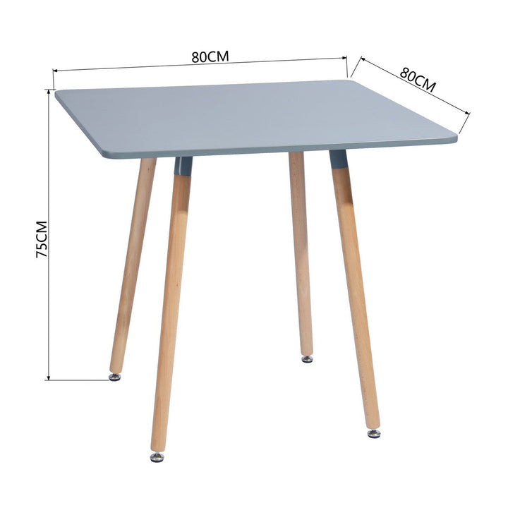 Furniture R Minimalist Square Top  Wooden Leg Dining Table For Small Spaces