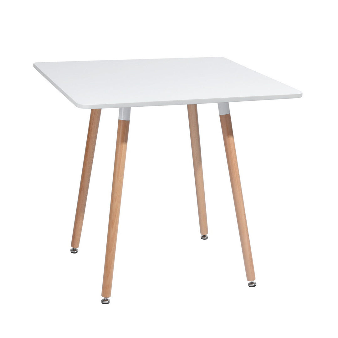 Furniture R Minimalist Square Top  Wooden Leg Dining Table For Small Spaces