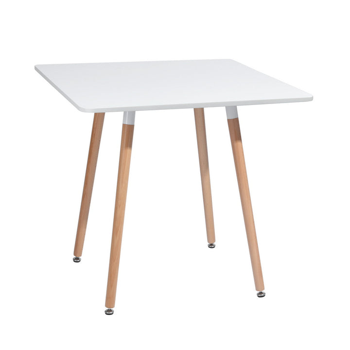Furniture R Minimalist Square Top  Wooden Leg Dining Table For Small Spaces