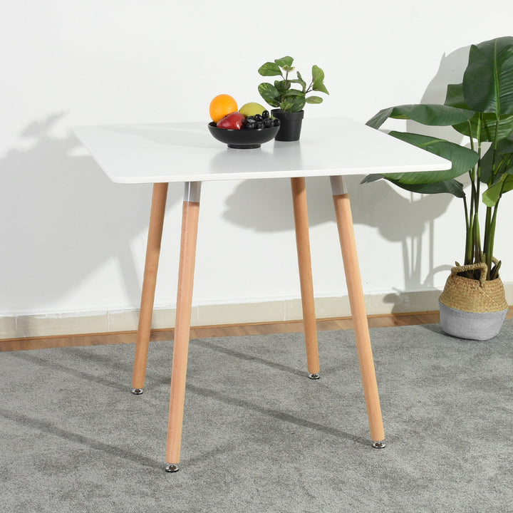 Furniture R Minimalist Square Top  Wooden Leg Dining Table For Small Spaces