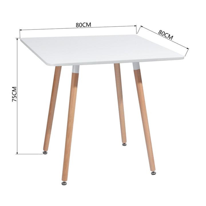Furniture R Minimalist Square Top  Wooden Leg Dining Table For Small Spaces