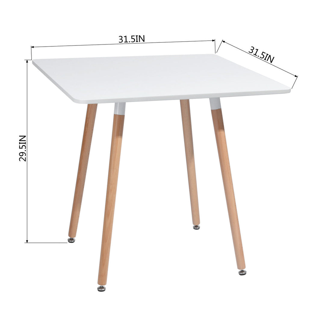 Furniture R Minimalist Square Top  Wooden Leg Dining Table For Small Spaces