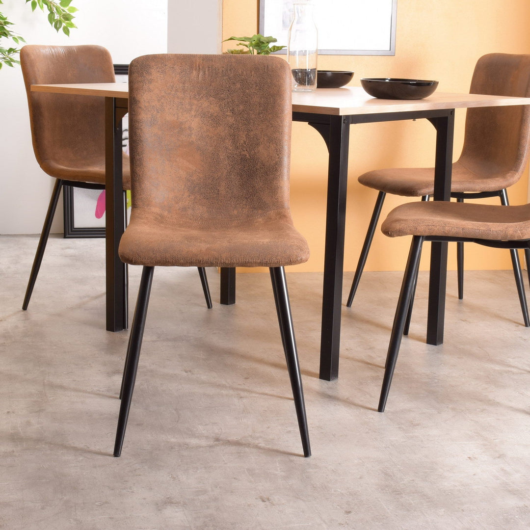 Furniture R Modern And Comfortable Suede Upholstery Dining Chairs