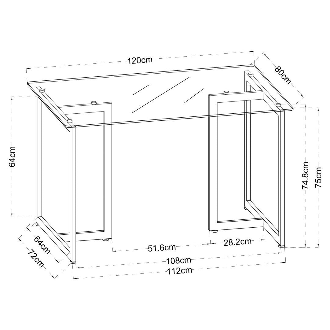 Furniture R Modern T-Legged Slip Glass Dining Table With Industrial Chic Style