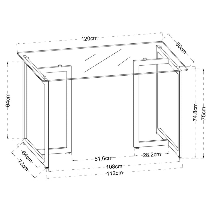 Furniture R Modern T-Legged Slip Glass Dining Table With Industrial Chic Style