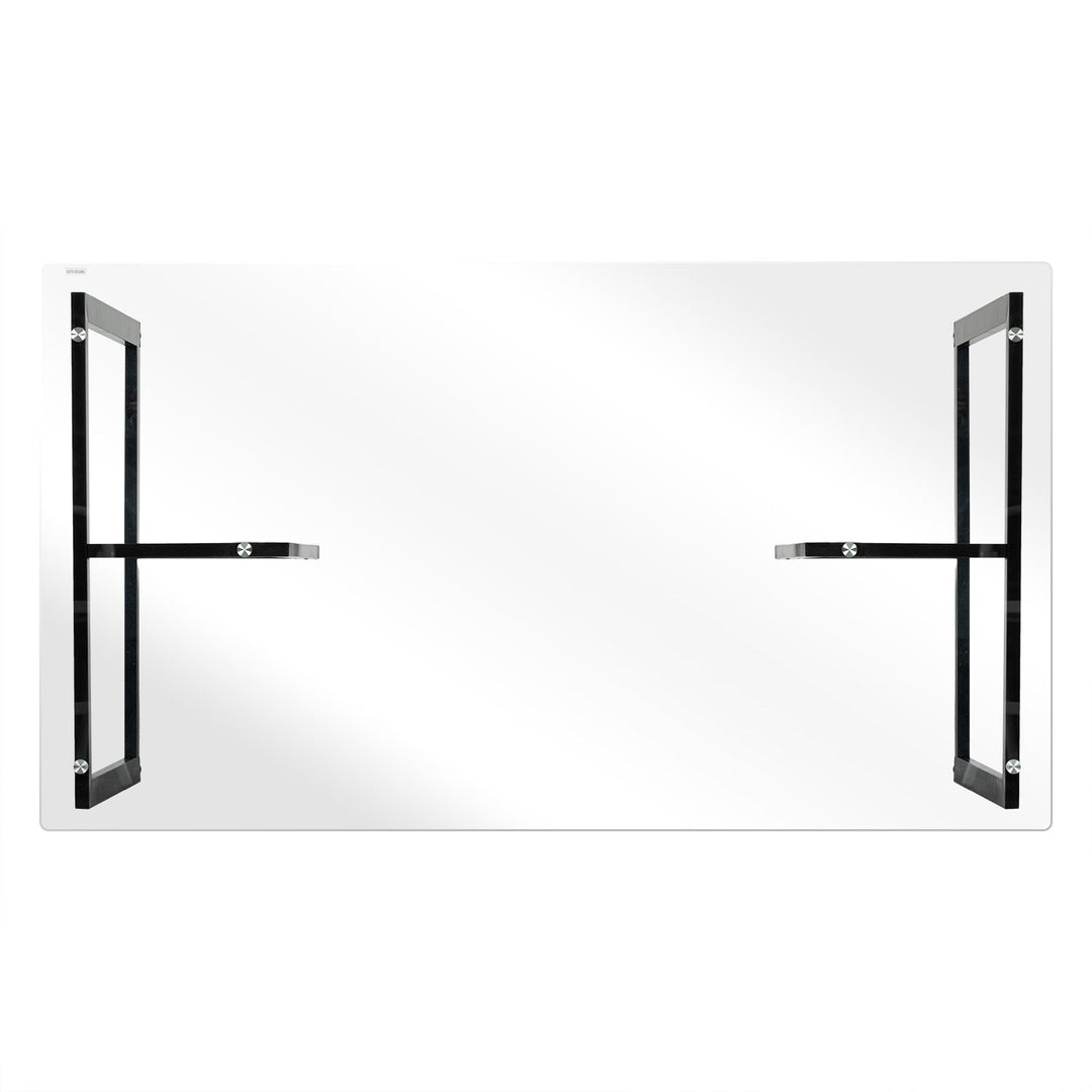 Furniture R Modern T-Legged Slip Glass Dining Table With Industrial Chic Style