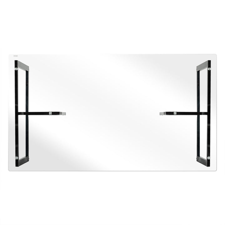 Furniture R Modern T-Legged Slip Glass Dining Table With Industrial Chic Style