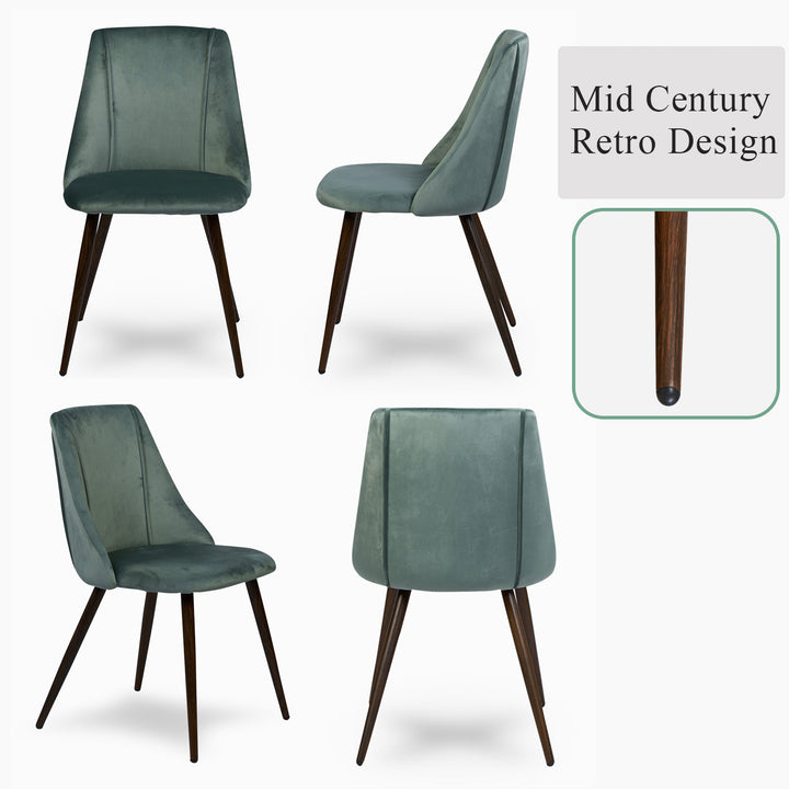 Furniture R Comfortable Upholstered Dining Chairs With Luxury Velvet And Metal Frames
