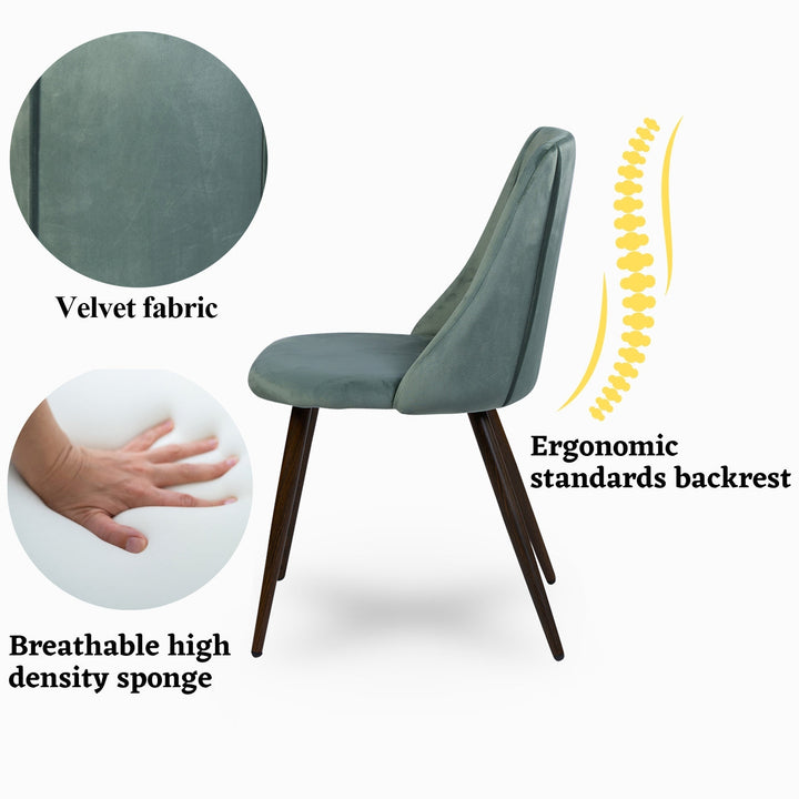 Furniture R Comfortable Upholstered Dining Chairs With Luxury Velvet And Metal Frames