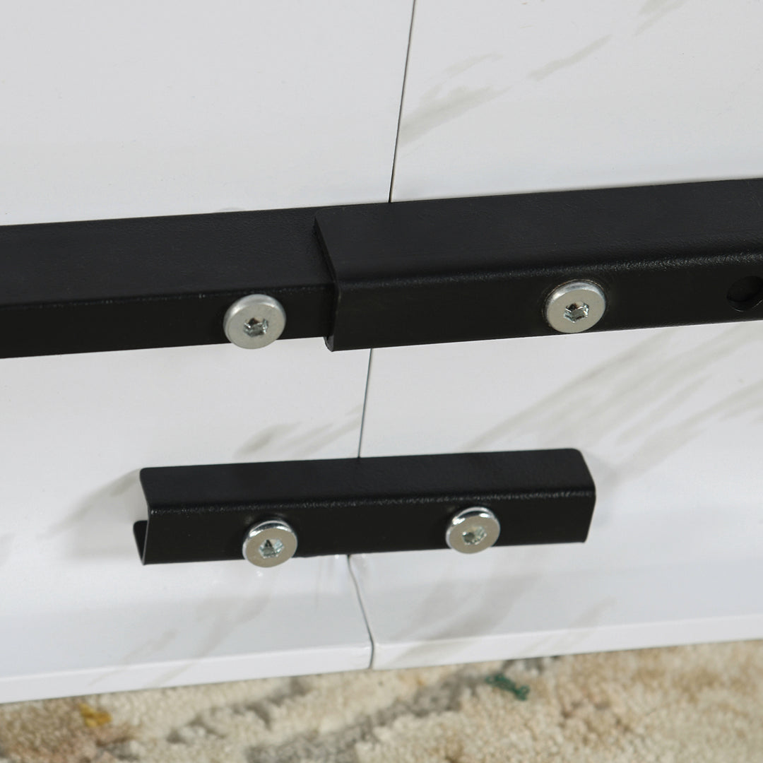 Meuble R 150cm Table de Salon et de Cuisine Rectangulaire, pour 6-8 Personnes, Plateau en Bois Brun Vintage avec Bord Biseauté et Pieds en Fer Plat