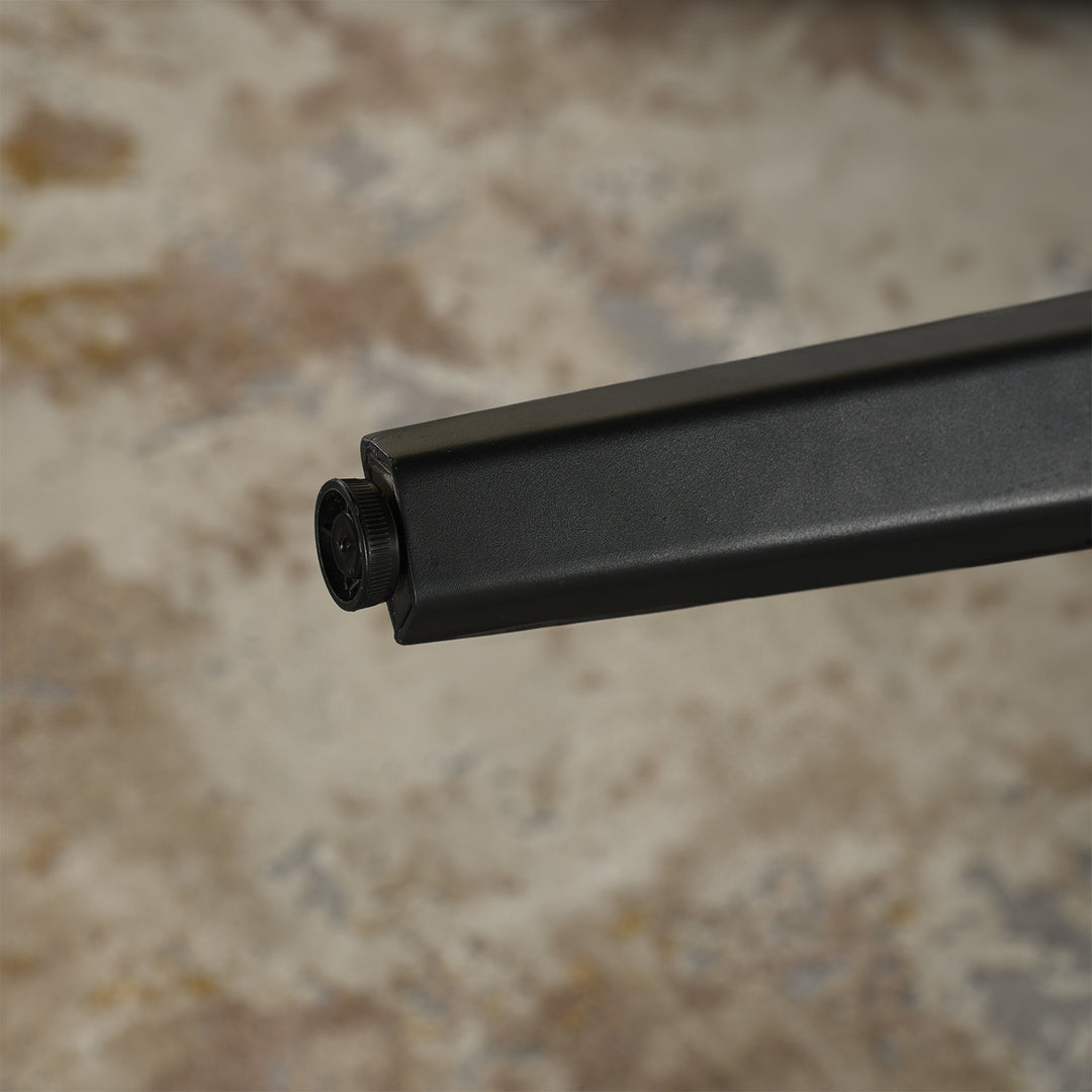 Meuble R 150cm Table de Salon et de Cuisine Rectangulaire, pour 6-8 Personnes, Plateau en Bois Brun Vintage avec Bord Biseauté et Pieds en Fer Plat