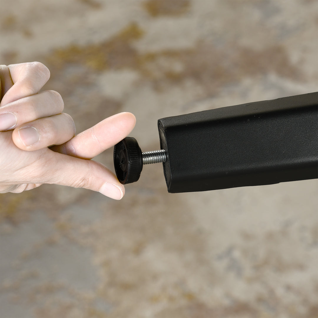 Meuble R 150cm Table de Salon et de Cuisine Rectangulaire, pour 6-8 Personnes, Plateau en Bois Brun Vintage avec Bord Biseauté et Pieds en Fer Plat