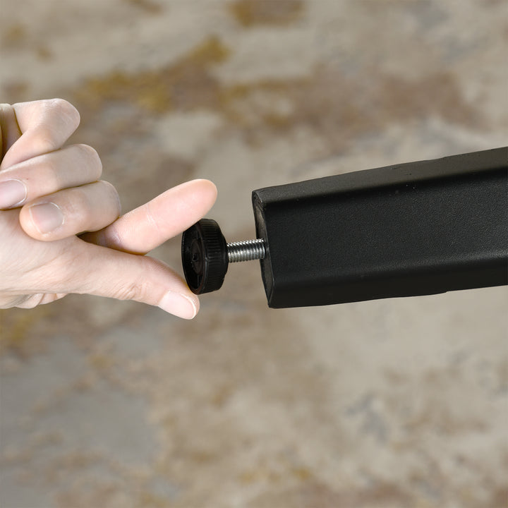 Meuble R 150cm Table de Salon et de Cuisine Rectangulaire, pour 6-8 Personnes, Plateau en Bois Brun Vintage avec Bord Biseauté et Pieds en Fer Plat