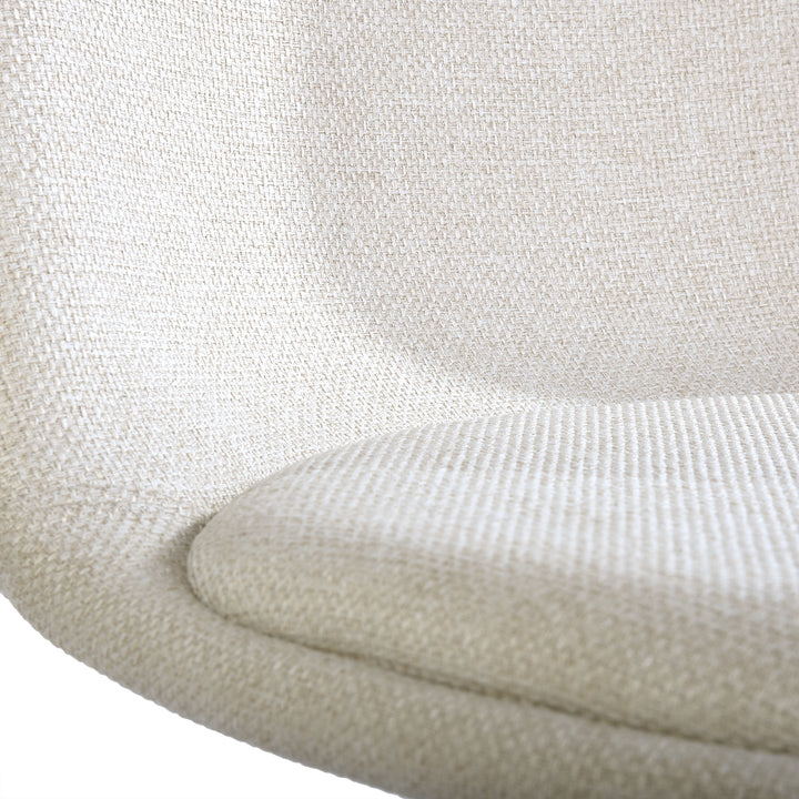 Furniture R Lot de 4 Chaises, Pivotant sur 360° sans Accoudoirs et avec des Pieds Radiaux en Métal, Élégantes pour la Chambre a Coucher et la Salle a Manger, Couleur Crème, Beige, 41 x 46 x 77cm