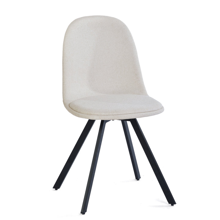 Furniture R Lot de 4 Chaises, Pivotant sur 360° sans Accoudoirs et avec des Pieds Radiaux en Métal, Élégantes pour la Chambre a Coucher et la Salle a Manger, Couleur Crème, Beige, 41 x 46 x 77cm
