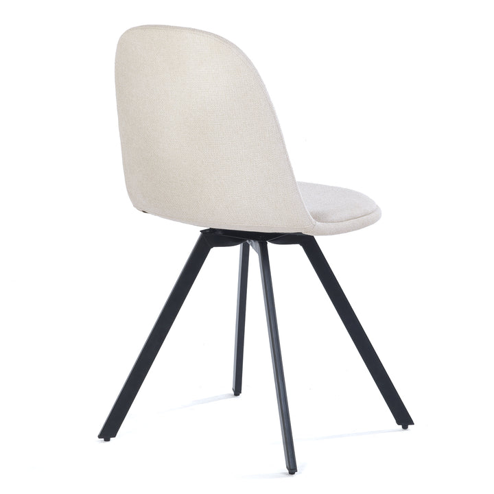 Furniture R Lot de 4 Chaises, Pivotant sur 360° sans Accoudoirs et avec des Pieds Radiaux en Métal, Élégantes pour la Chambre a Coucher et la Salle a Manger, Couleur Crème, Beige, 41 x 46 x 77cm