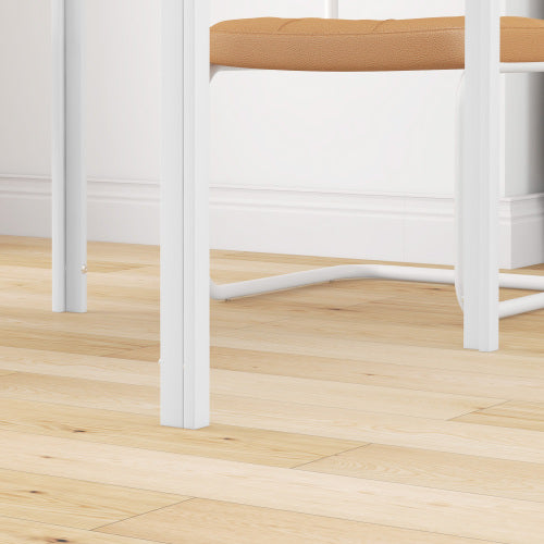 FurnitureR Table à Manger Square pour 4 Persons, Table de Cuisine en Verre Trempé, Capacité de Charge Jusqu'à 80kg, 75x75cm, Blanc