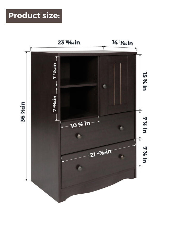 Furniture R Rustikaler 4-stöckiger Lagerschrank mit Schubladen und Türen