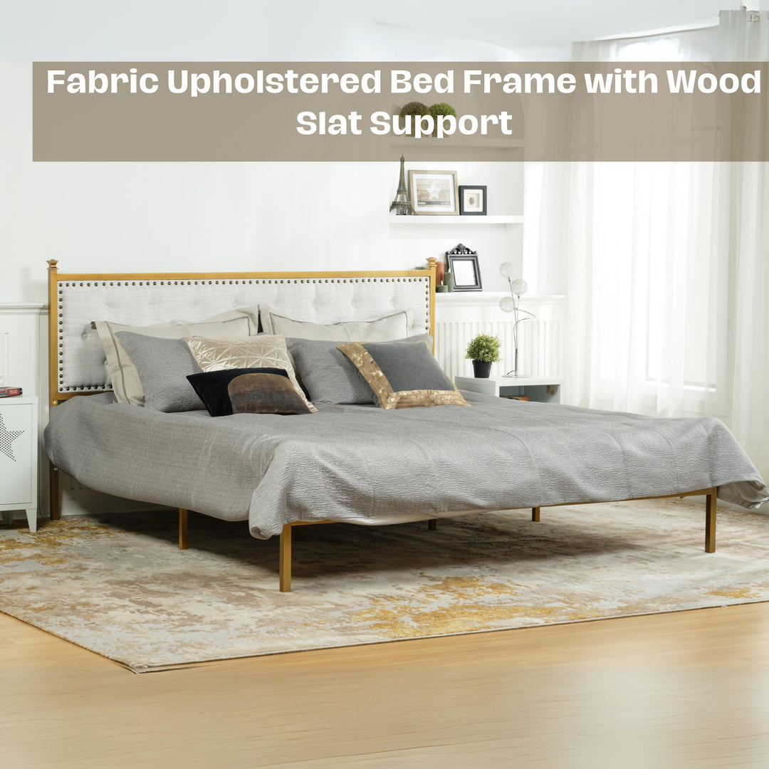 Furniture R Modern Luxury Veleda Upholstery Bed Frame: Simple Yet Stylish Comfort