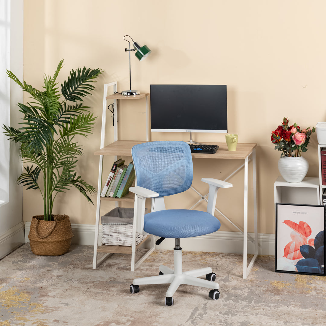 Furniture R  Home Chaise de Bureau, Chaise D'ordinateur pour Jeunes/Adolescents avec Maille Respirante, Pivotante Chaise D'étude Réglable en Hauteur avec Accoudoirs, Rose