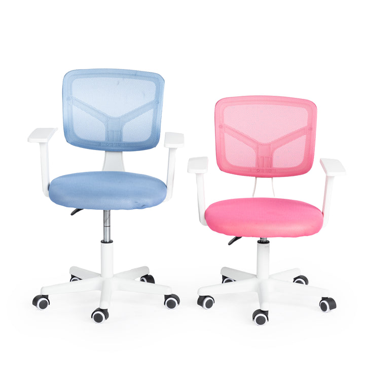 Furniture R  Home Chaise de Bureau, Chaise D'ordinateur pour Jeunes/Adolescents avec Maille Respirante, Pivotante Chaise D'étude Réglable en Hauteur avec Accoudoirs, Rose