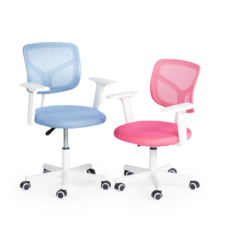 Furniture R  Home Chaise de Bureau, Chaise D'ordinateur pour Jeunes/Adolescents avec Maille Respirante, Pivotante Chaise D'étude Réglable en Hauteur avec Accoudoirs, Rose