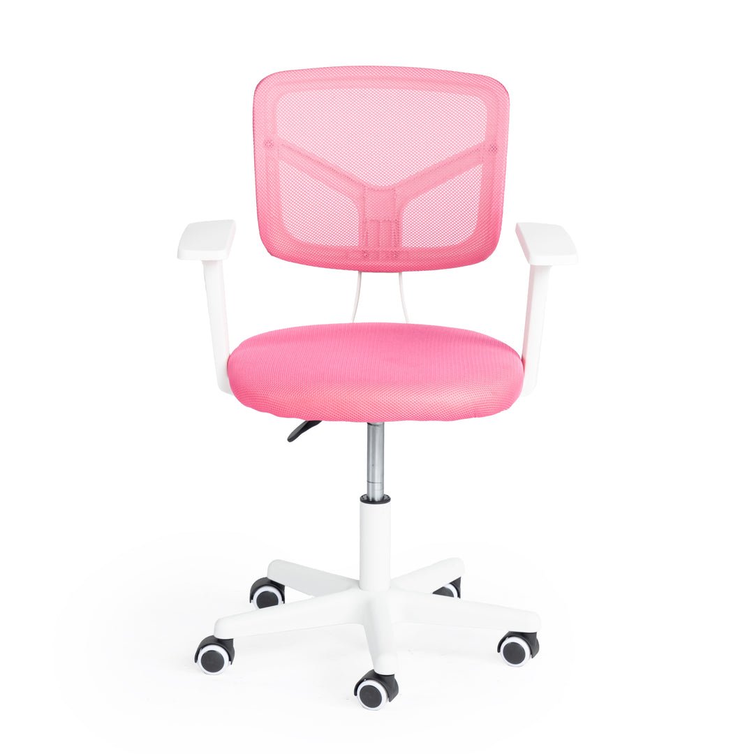 Furniture R  Home Chaise de Bureau, Chaise D'ordinateur pour Jeunes/Adolescents avec Maille Respirante, Pivotante Chaise D'étude Réglable en Hauteur avec Accoudoirs, Rose