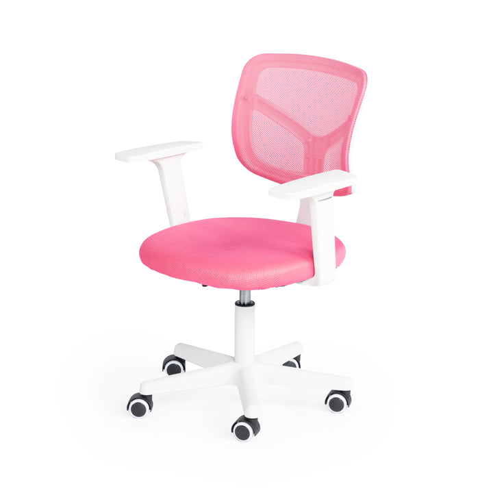 Furniture R  Home Chaise de Bureau, Chaise D'ordinateur pour Jeunes/Adolescents avec Maille Respirante, Pivotante Chaise D'étude Réglable en Hauteur avec Accoudoirs, Rose
