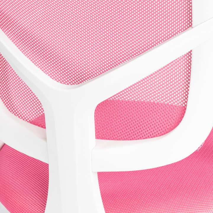 Furniture R  Home Chaise de Bureau, Chaise D'ordinateur pour Jeunes/Adolescents avec Maille Respirante, Pivotante Chaise D'étude Réglable en Hauteur avec Accoudoirs, Rose